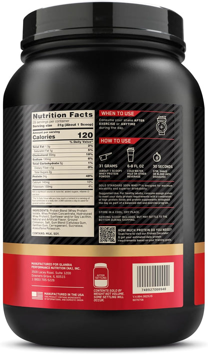 Optimum Nutrition Gold Standard - Proteína de suero en polvo | 0.85...