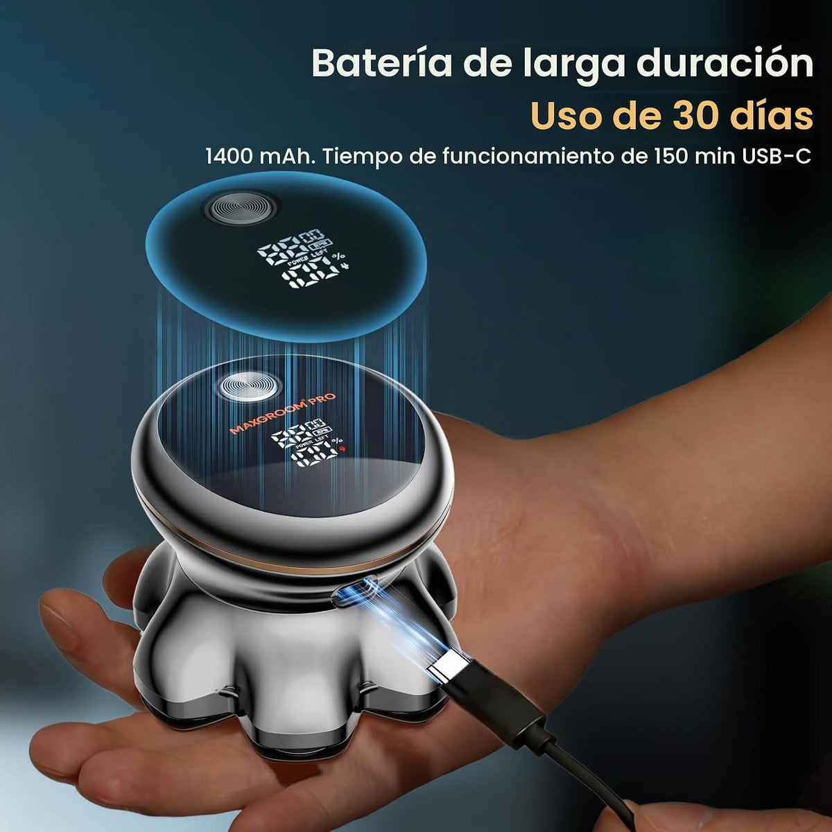 MAXGROOM® PRO - Afeitadora de cabeza 7D para hombres calvos, maquin...