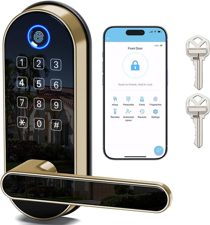 Cerradura inteligente de huellas dactilares Bluetooth con mango y t...