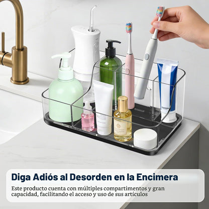 Caja de almacenamiento de cosméticos negra para tocador y mostrador...