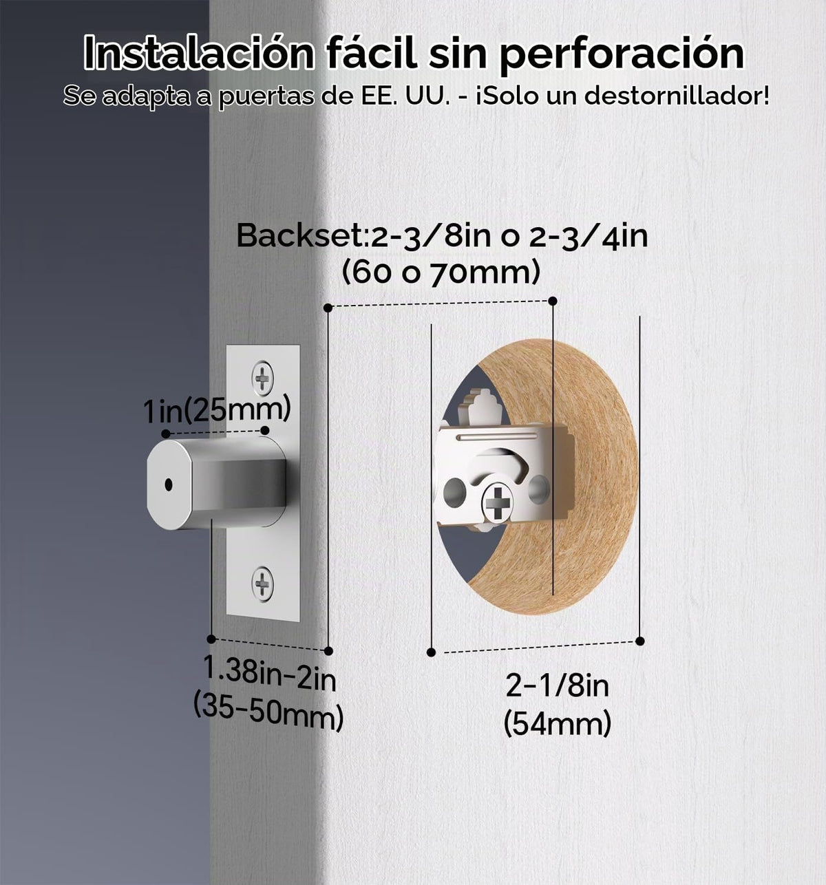 Ulecoce Cerradura de puerta de entrada sin llave con juego de manij...