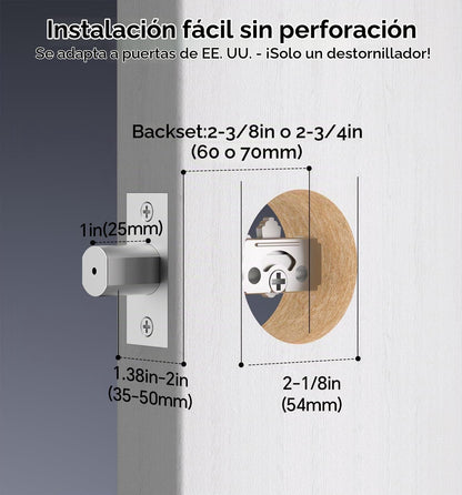 Ulecoce Cerradura de puerta de entrada sin llave con juego de manij...