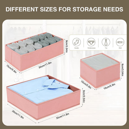 DIMJ Organizador de cajones para ropa, paquete de 18 cubos organiza...