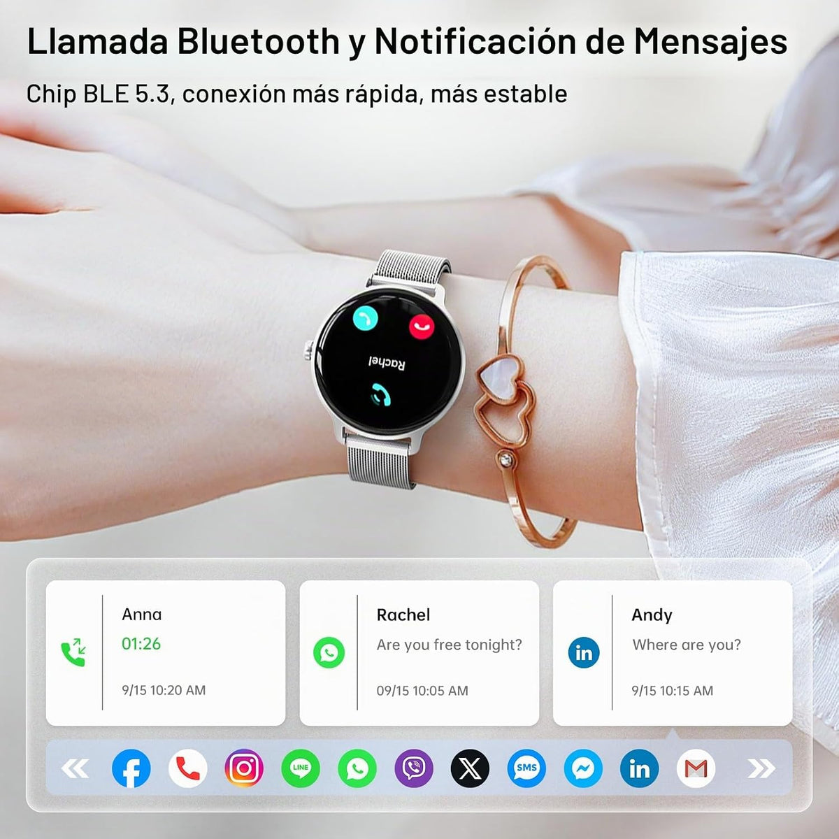 Reloj inteligente para mujer, reloj inteligente AMOLED HD de 1.27 p...