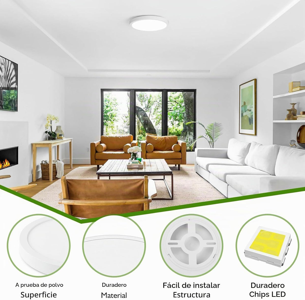 Brightever Lámpara de techo LED de montaje empotrado de 7 pulgadas,...