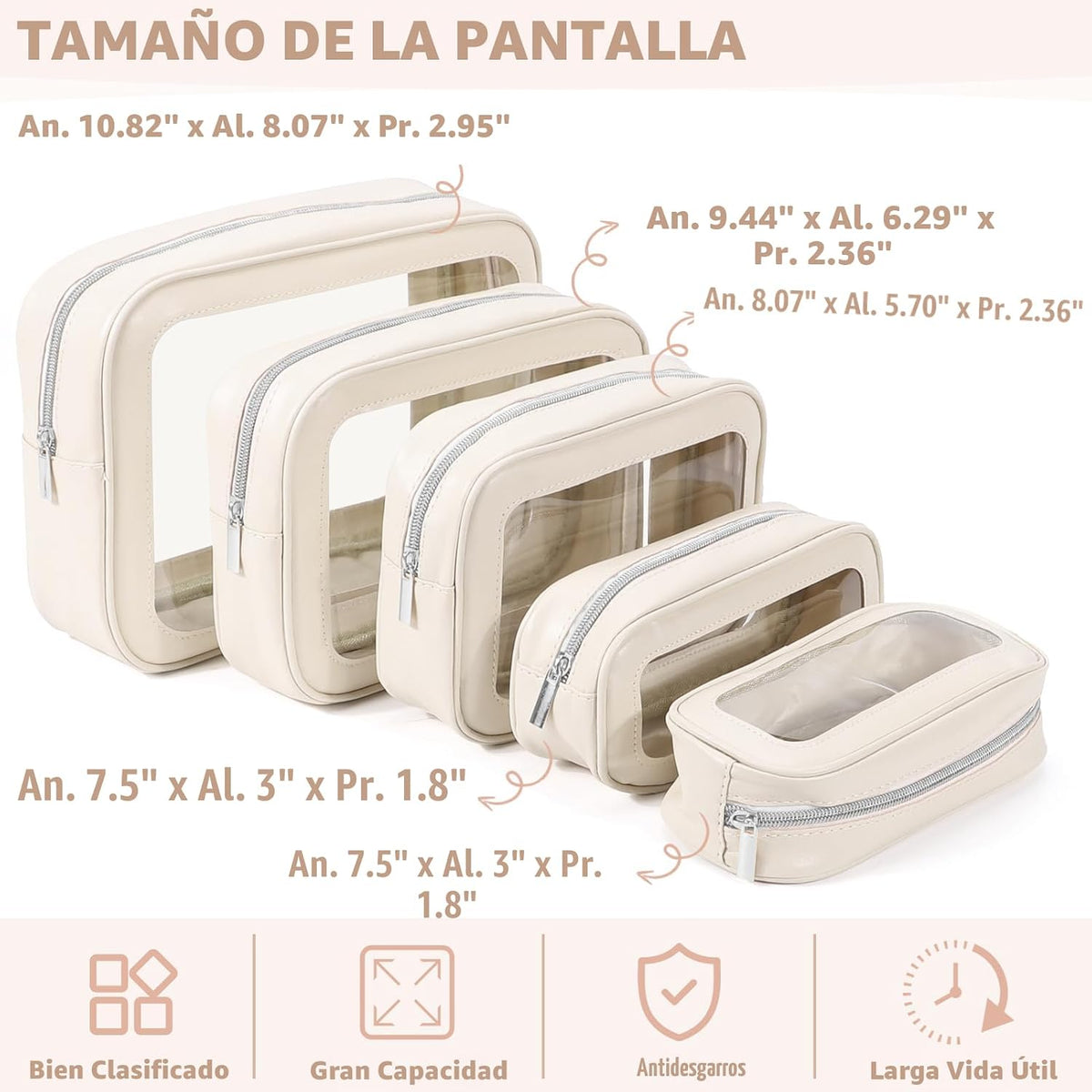 YOPCDJ Juego de 5 bolsas organizadoras para pañales, bolsa de aseo...