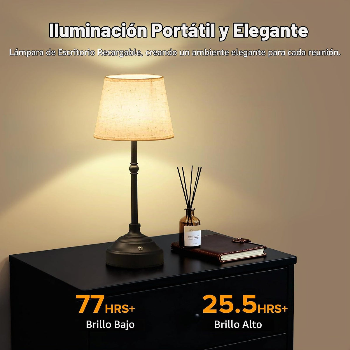 keysays Lámpara de mesa inalámbrica, lámpara de escritorio recargab...