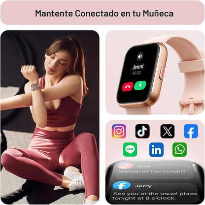 Tensky Reloj inteligente para mujer, Android y iPhone, Alexa integr...