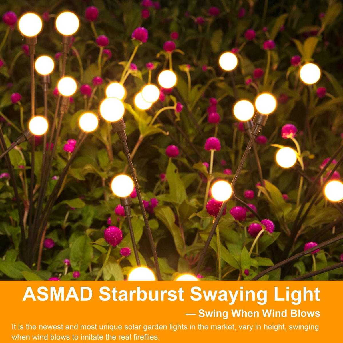 ASMAD Luces solares para exteriores (paquete de 6 - 48 LED), luces...