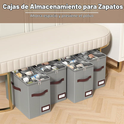 OIAHOMY Paquete de 4 organizadores de zapatos para armario, contene...