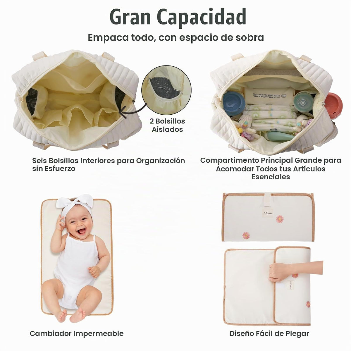 GOBABYMART Juego de 3 bolsas para pañales, bolsa de hospital para t...