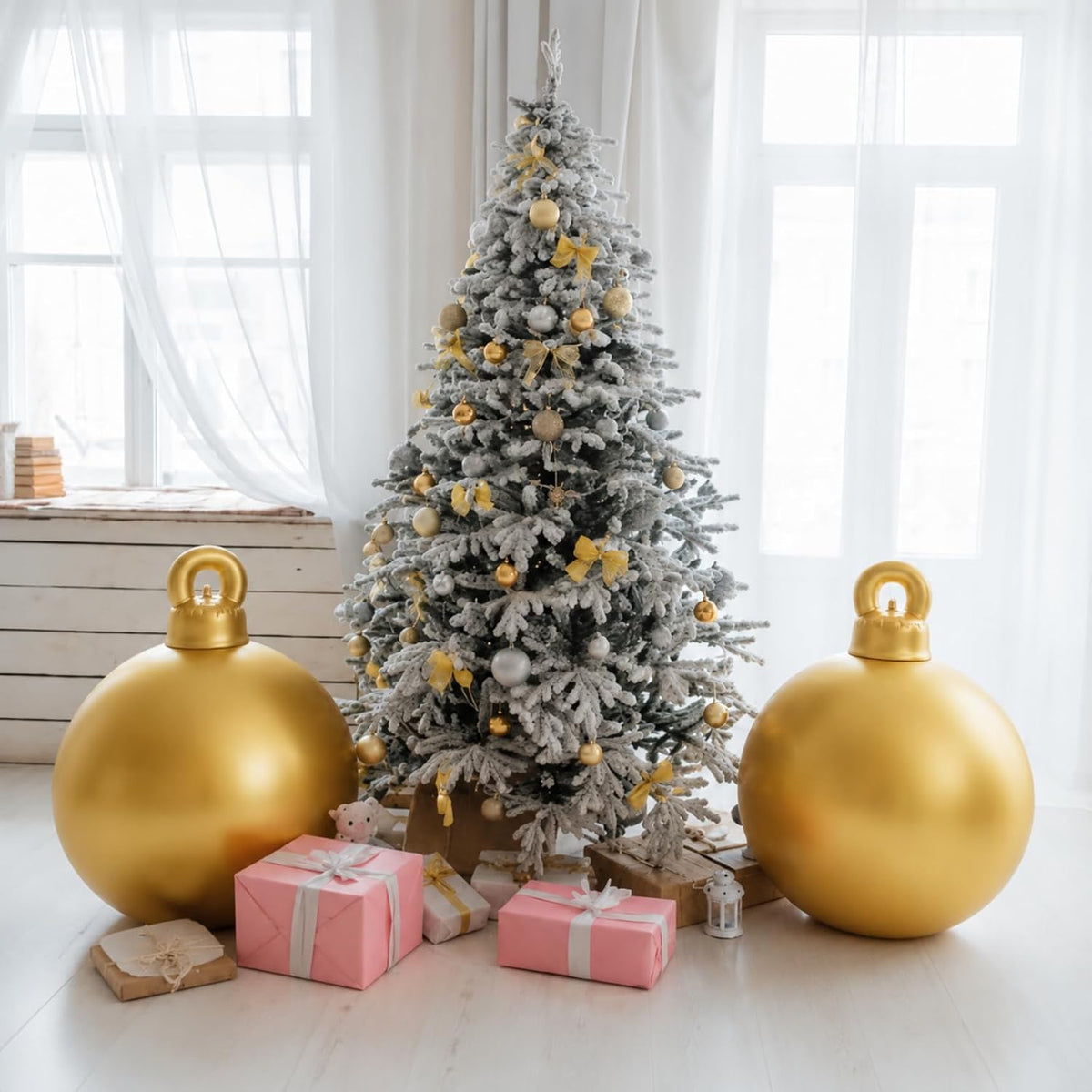 Jetec 2 bolas inflables gigantes de Navidad de 32 pulgadas, color d...