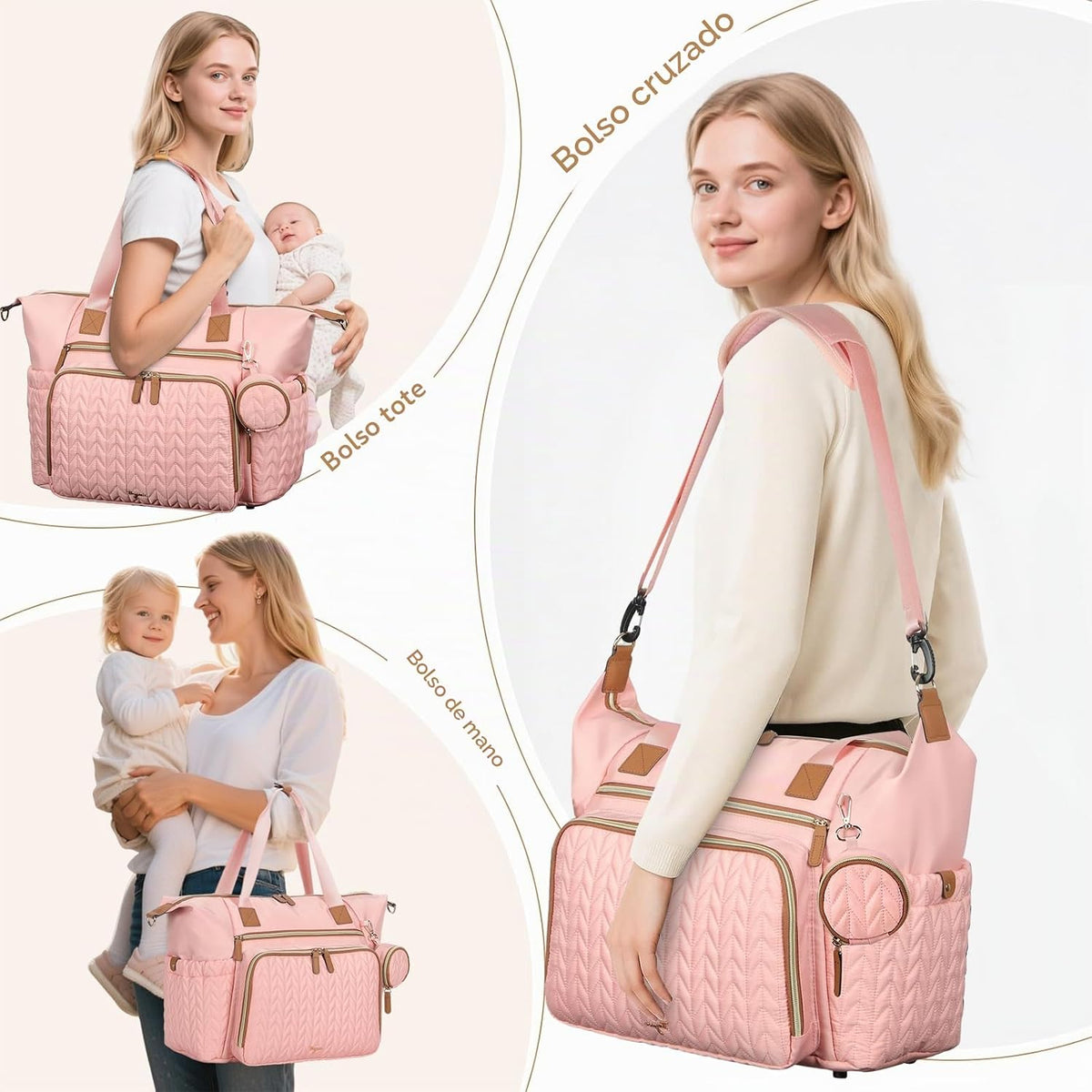 Tonyeee - Bolso para pañales, grandes bolsas de pañales impermeable...