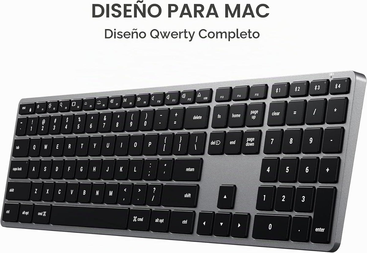 Teclado retroiluminado Bluetooth Satechi Slim X3, sincronización mu...