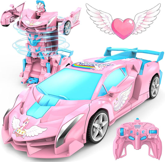 BLUEJAY Unicorn Transform RC Cars para niñas de 3 a 12, 2.4 GHz con...