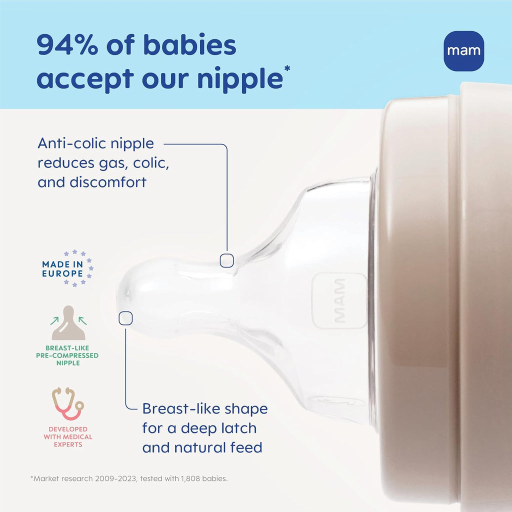 MAM Biberones con ventilación Easy Start Anti-Colic+ de 9 oz, 2+ me...