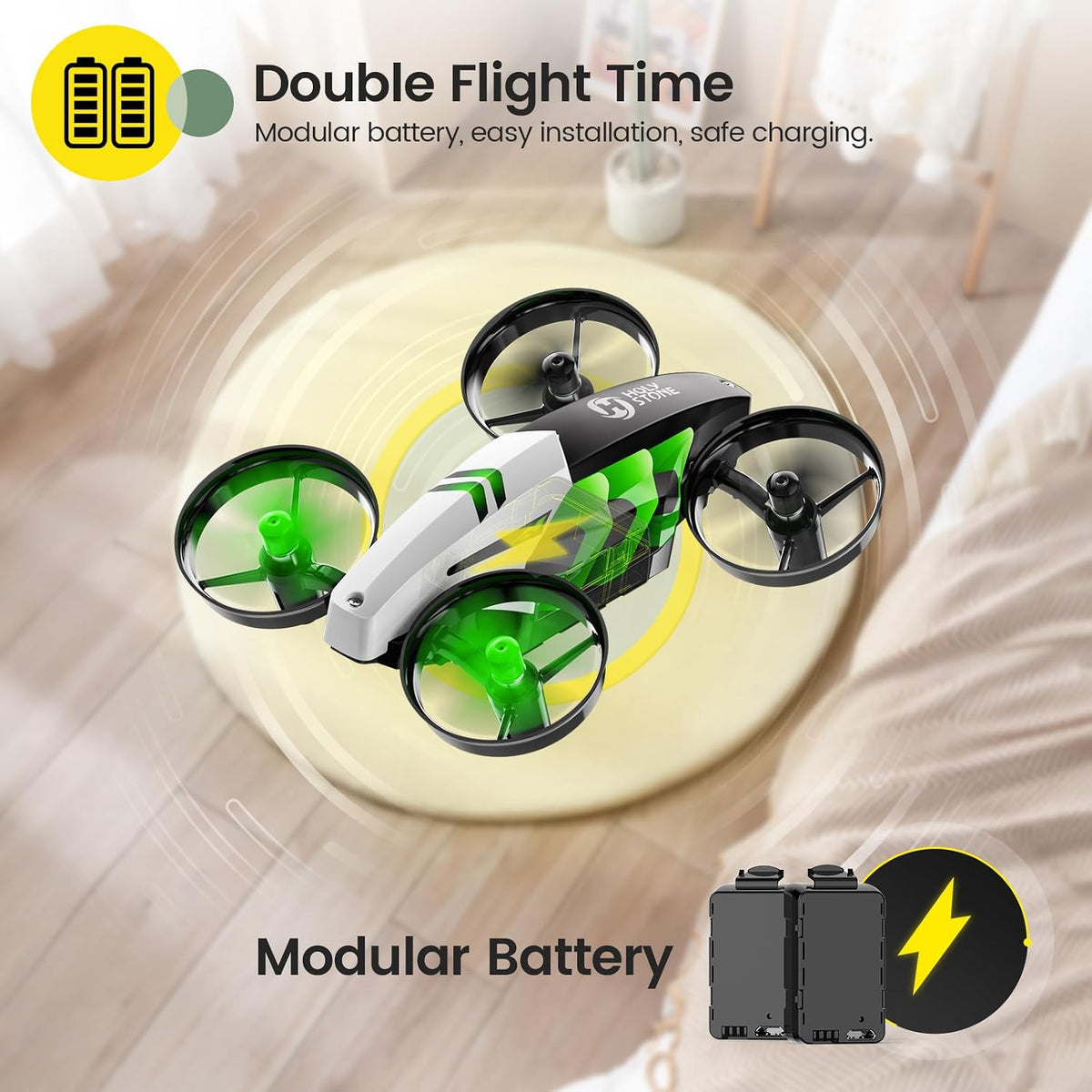 Holy Stone HS210T Drones para niños, 2 en 1 MINI Drone interior con...