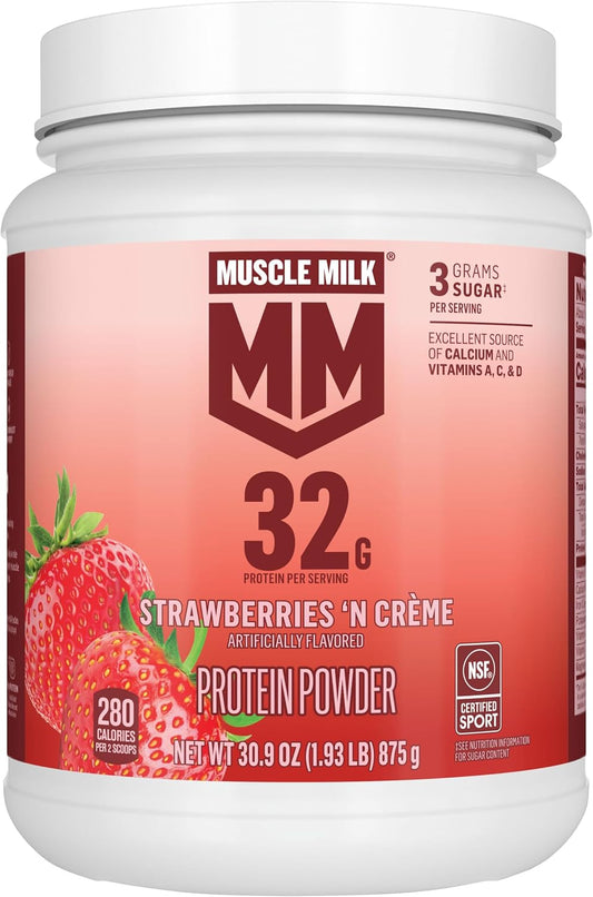 Polvo de Proteína Genuine de Muscle Milk, Fresas y Crema, 1.93 Libr...