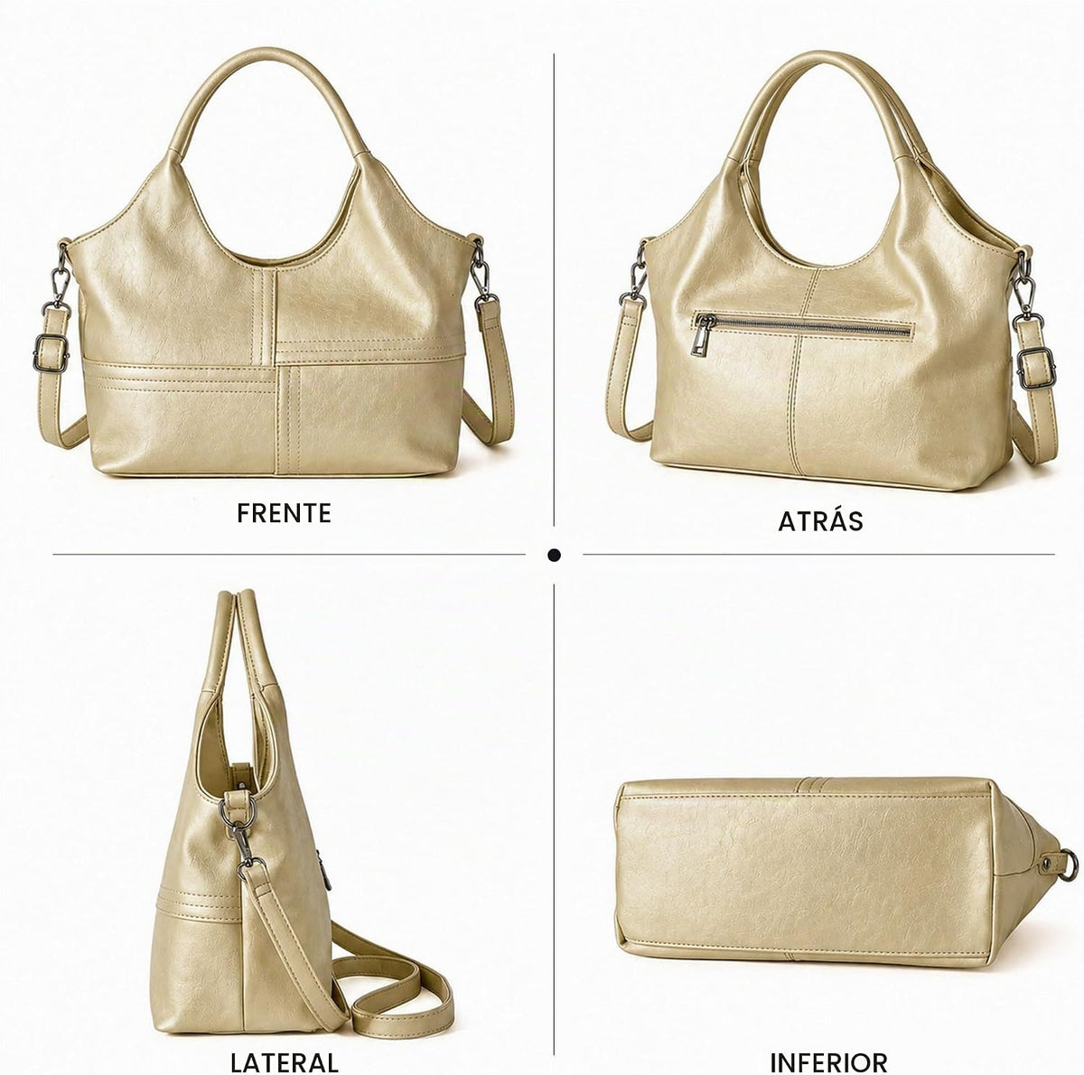 KOGTLA Bolsos de cuero vegano para mujer con correa de bandolera de...