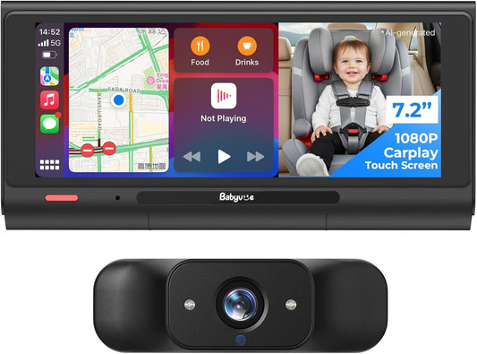Cámara para coche de bebé Babyvue BV7 con Carplay, pantalla dividid...