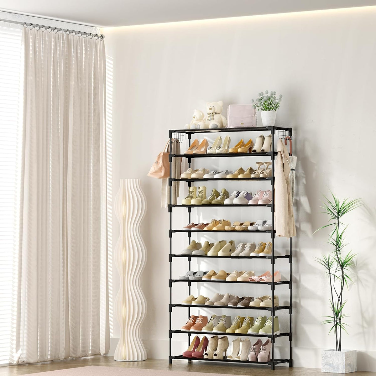 LANTEFUL Zapatero de 10 Niveles 50 Pares Organizador de Zapatos Alt...
