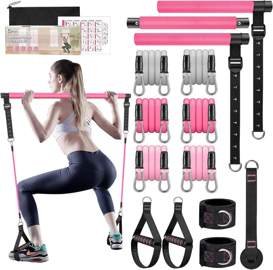 Kit de barra de pilates Bbtops con bandas de resistencia, barra de...