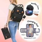 Dikaslon Mochila para pañales con cambiador portátil, funda para ch...