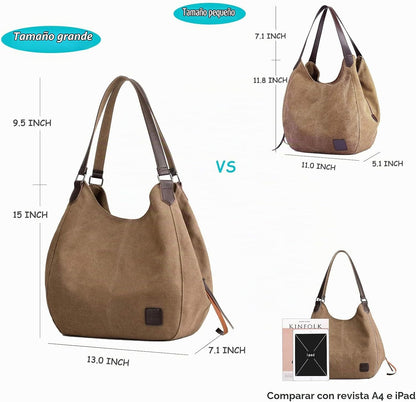 Dourr Bolso para hombro para mujer, con múltiples bolsillos, bolso...