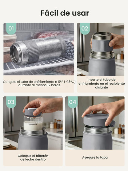 Grownsy Enfriador portátil de leche materna de 22 oz para trabajo y...