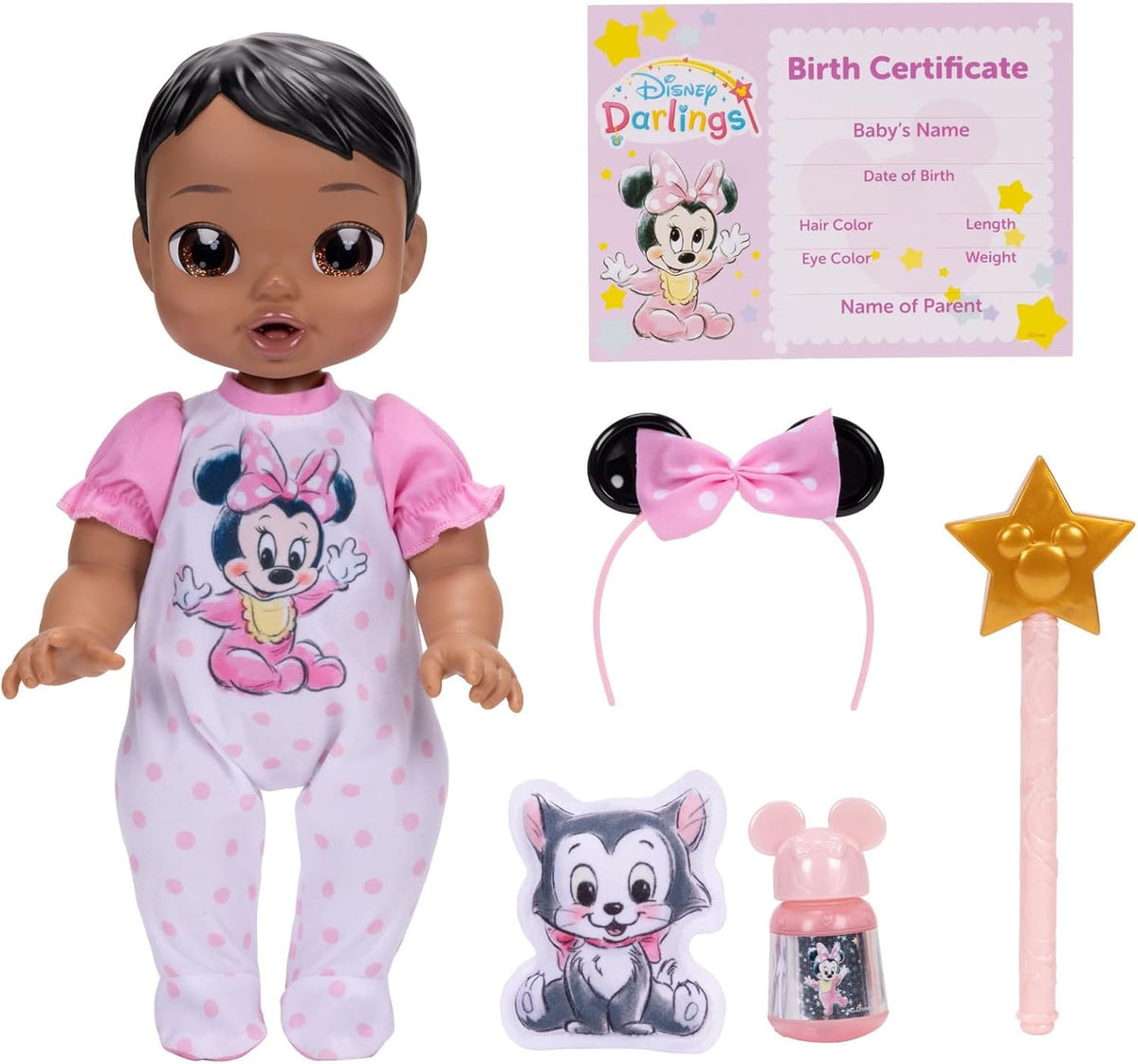 Disney Darlings - Muñeca interactiva de bebé de 13 pulgadas, luces...