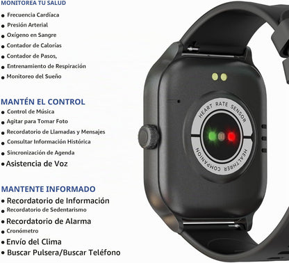 Supersonic SC-181SW - Reloj inteligente con pantalla táctil de 2 pu...