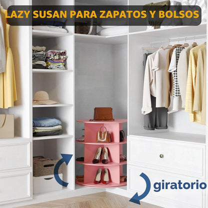 SpaceAid Torre Zapatero Giratorio de 3 Niveles, Exhibidor de Zapato...