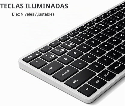 Teclado retroiluminado Bluetooth Satechi Slim X1, sincronización mu...