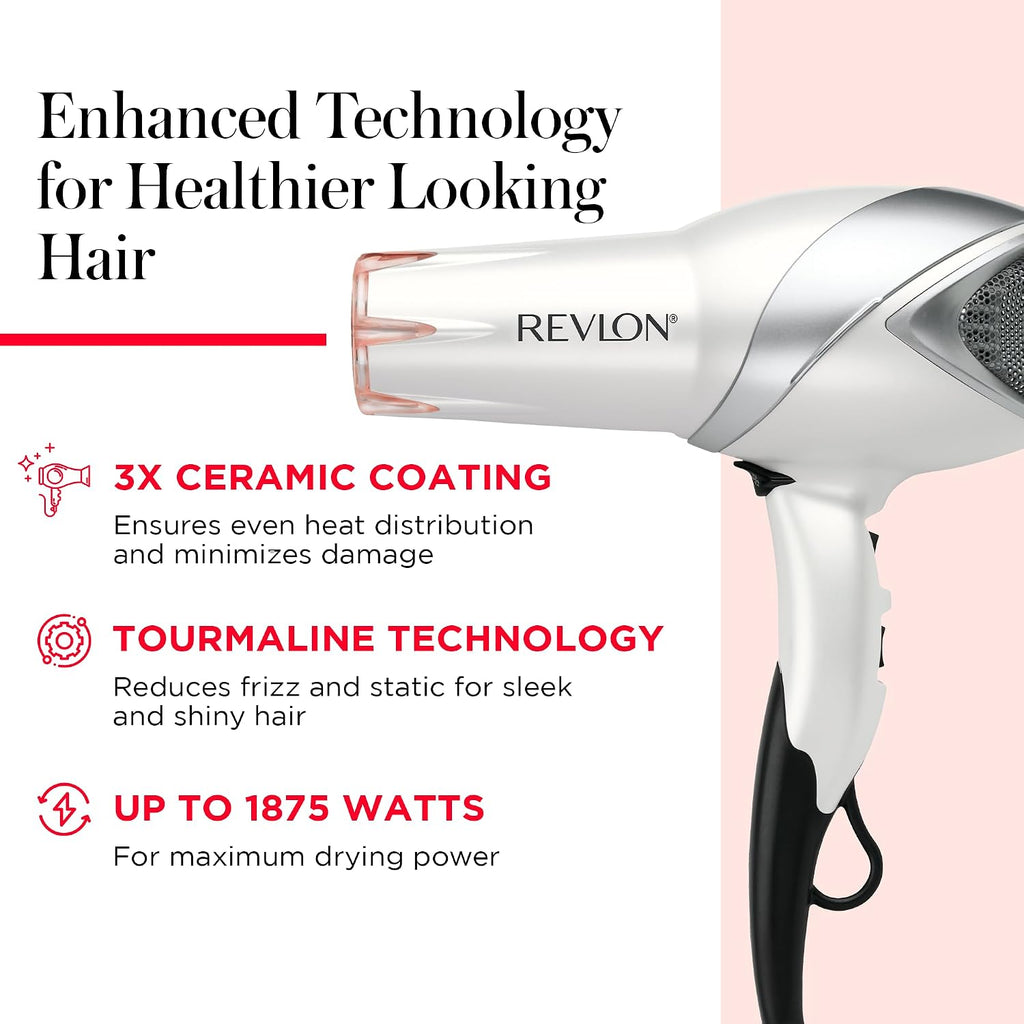 REVLON Secador de pelo iónico por infrarrojos con difusor y concent...