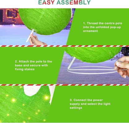 Adornos de Navidad para exteriores, decoración de bolas navideñas e...