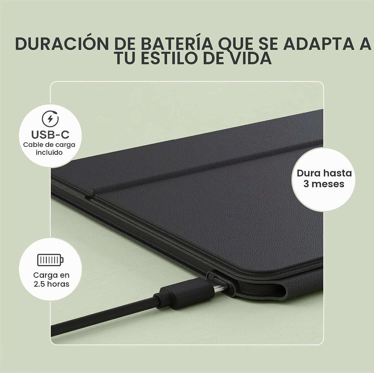 Satechi OntheGo - Teclado Bluetooth con soporte ajustable, conecta...