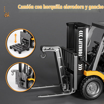 TOPMVP 1\/64 MINI RC Carretilla elevadora de juguete, horquilla ele...