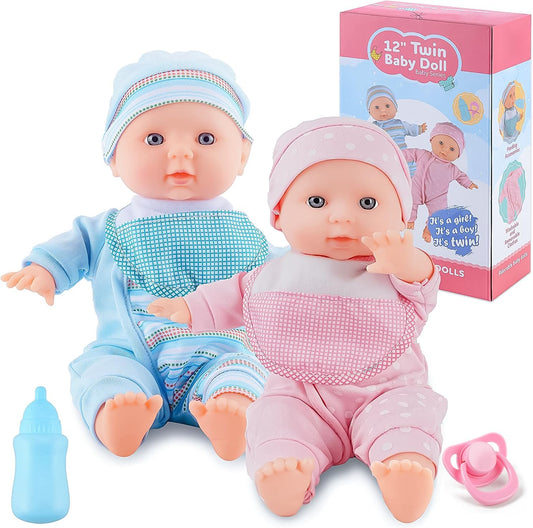 SMILESSKIDDO Twin Baby Dolls - Juego de dos muñecas de cuerpo suave...