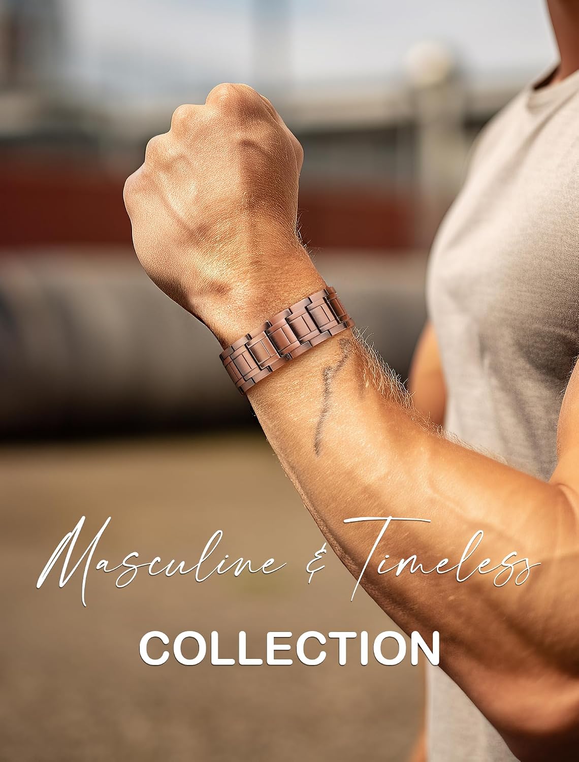 Pulsera de cobre para hombre Feraco, 3 veces más fuerte, pulseras m...