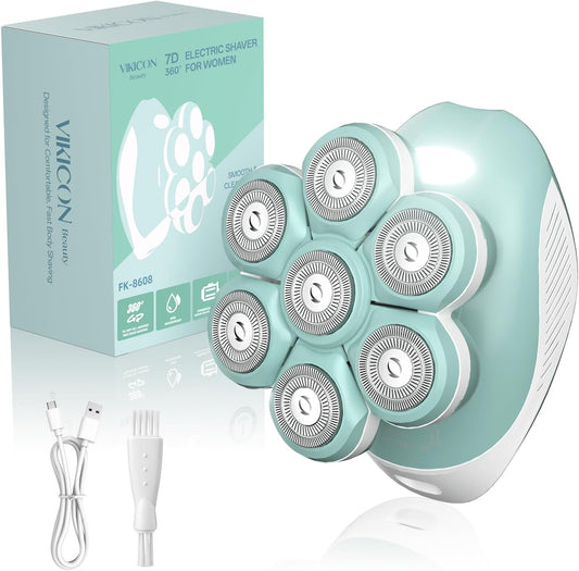 VIKICON Maquinillas de afeitar eléctricas 7D para mujer, de cuerpo...