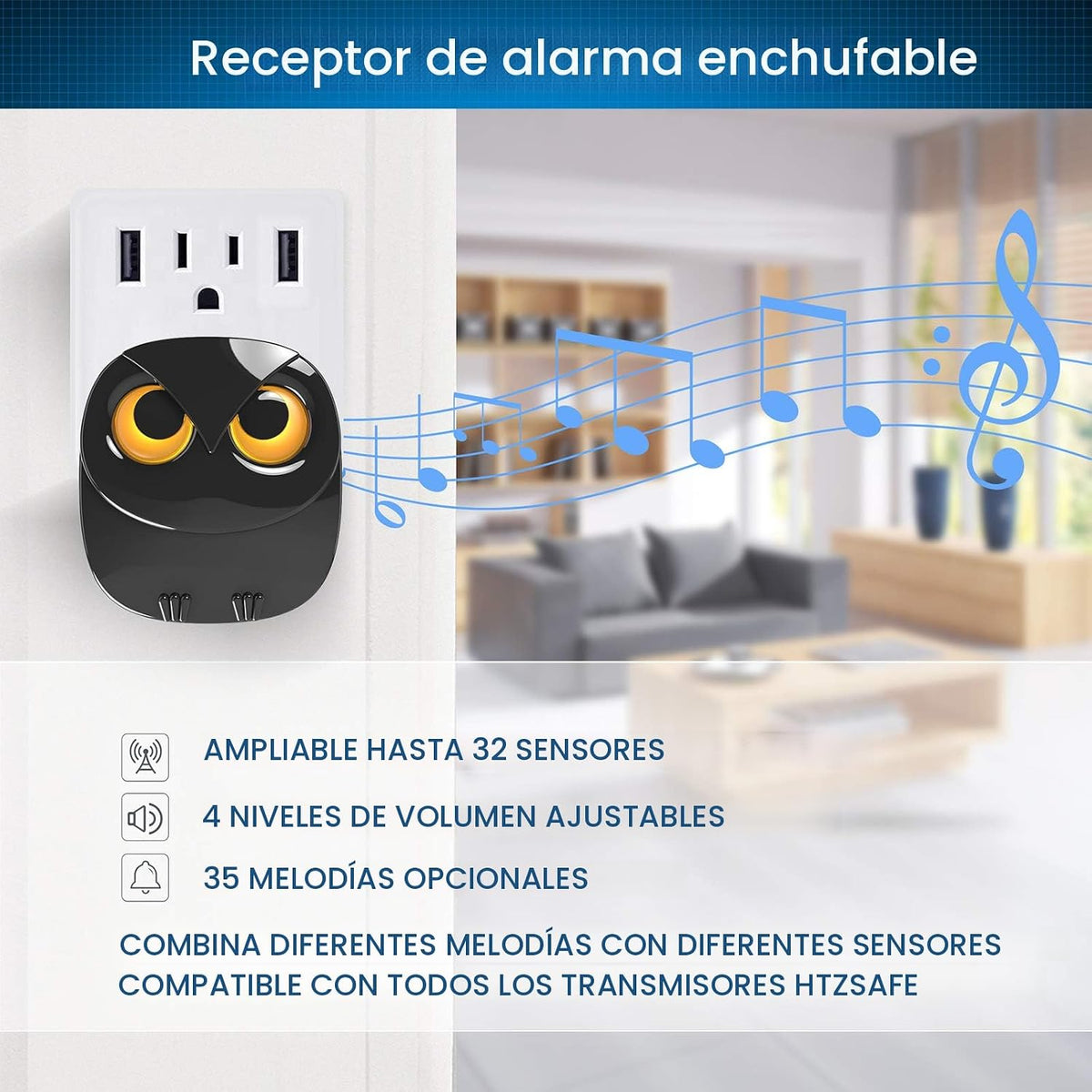 Alarma de entrada - Alarma inalámbrica de 1\/2 milla de largo alcan...