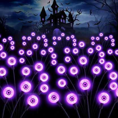 ASMAD Decoraciones de Halloween para exteriores, luz solar aterrado...
