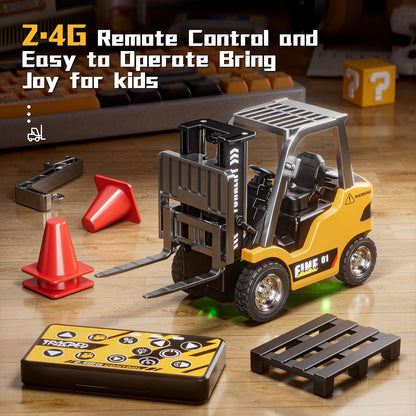 TOPMVP 1\/64 MINI RC Carretilla elevadora de juguete, horquilla ele...