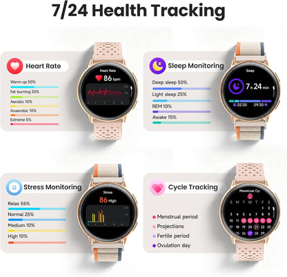 Reloj inteligente para mujer, GPS integrado, pantalla AMOLED ultra...