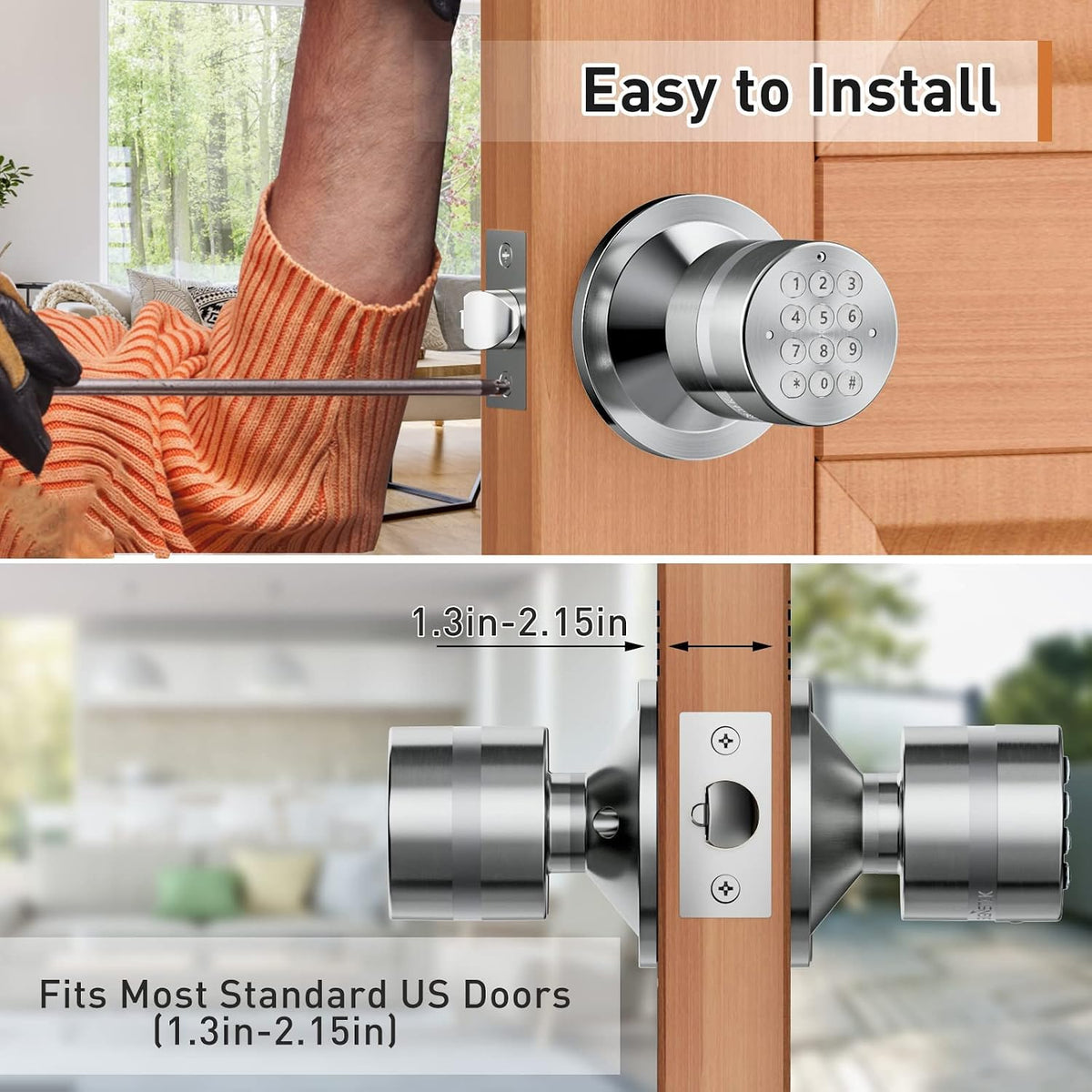 Signstek cerradura electrónica y digital para puerta de seguridad,...