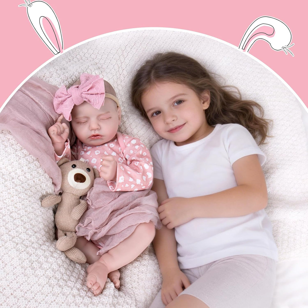 Aori Muñecas Reborn de 20 Pulgadas, niña Durmiente recién Nacida Re...