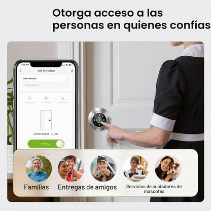 GHome Smart K20 PRO - Cerradura de puerta de huellas dactilares, 4...
