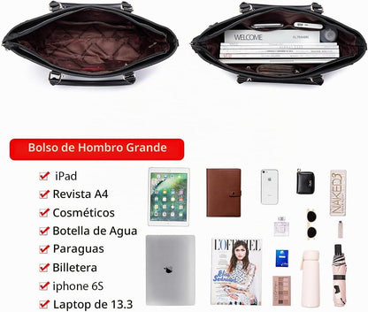 Montana West - Juego de 3 piezas de bolsos para mujer: bolso de man...