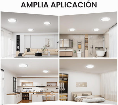 WKONCLDY Paquete de 12 lámparas de techo LED de montaje empotrado d...
