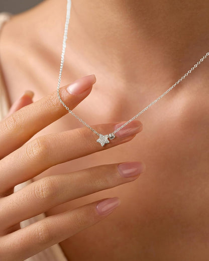LOVECOM Collar de plata de ley S925 con corazón para mujer, delicad...